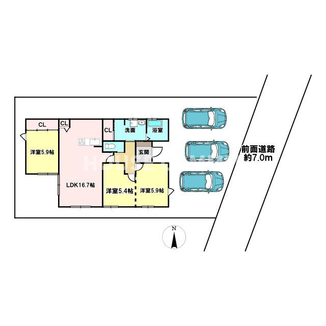 新築戸建て　ライフベース成田　３号棟の間取り