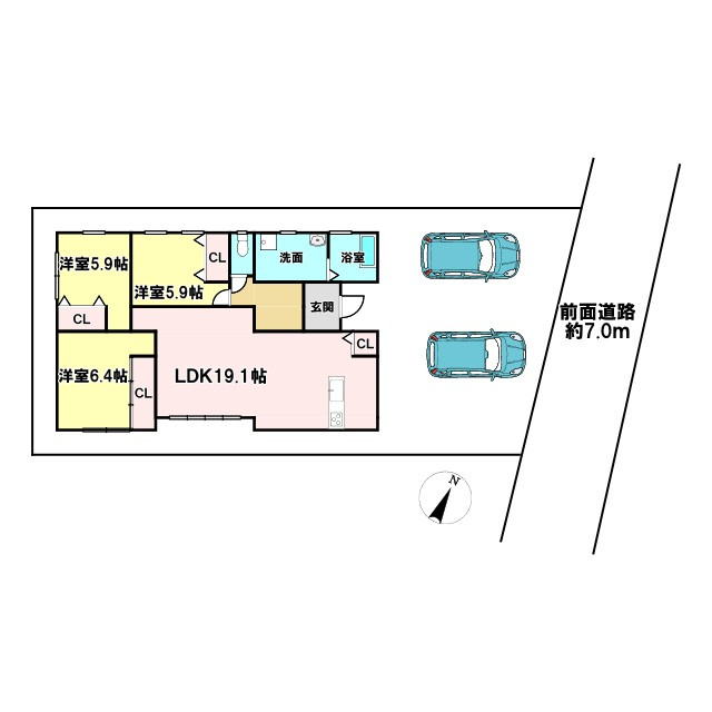 新築戸建て　ライフベース成田　7号棟の間取り
