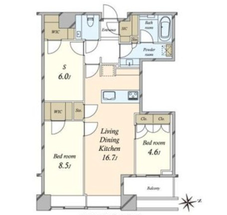 【間取り】 | ★仲介手数料無料★PROUD TOWER CHIYODA FUJIMI（エリアを代表するランドマークタワーマンション）