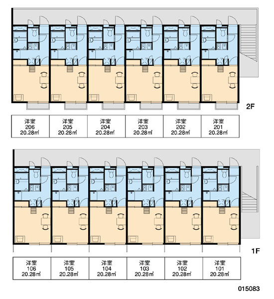 レオパレススプリングBの区画図|画像3