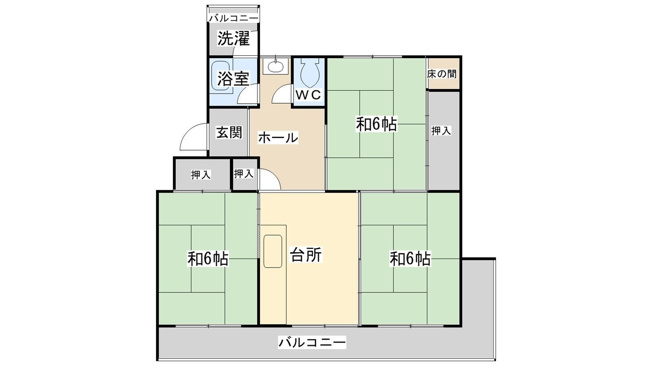 【間取り】 | 円明寺が丘団地Y棟