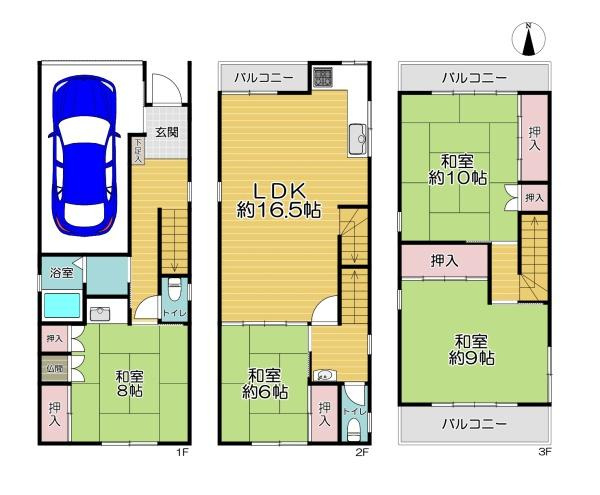 【間取り】 | 門真市南野口町　中古戸建