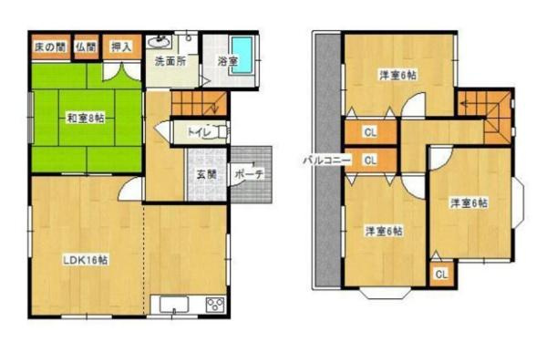 岩出市東坂本　中古戸建の間取り