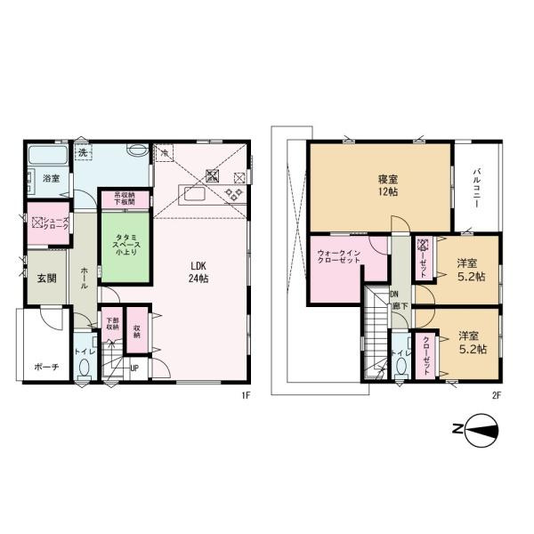 海南市沖野々　中古戸建の間取り