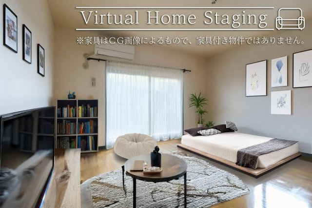 ラ・セゾン城北の居間・リビング|洋室の家具配置イメージです　エアコン完備