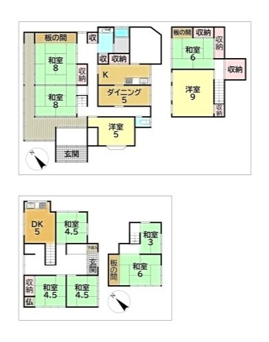 衣笠開キ町 中古戸建の間取り