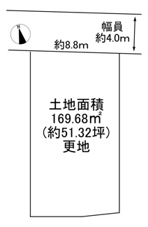 【土地図】 | 川西市平野1丁目　B号地　建築条件無土地