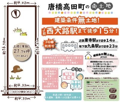 唐橋高田町　建築条件無土地の画像