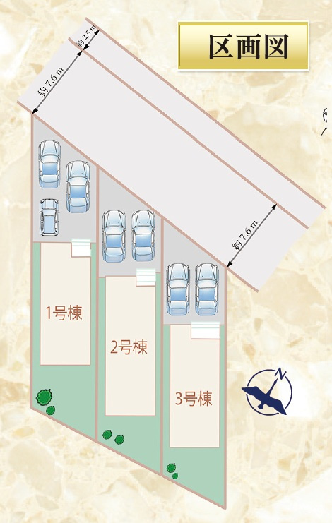 静岡市葵区上土７期　新築戸建　全3棟　3号棟の区画図