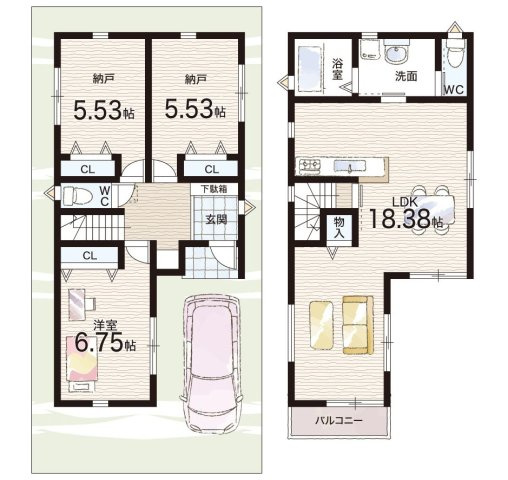 尼崎市西難波町　第15期　新築一戸建ての間取り
