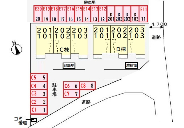 プラムフィールドDの区画図