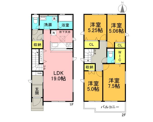1号棟　4LDK＋WIC＋パントリー