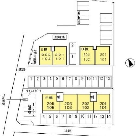 熊本市北区楡木２丁目のアパートの区画図