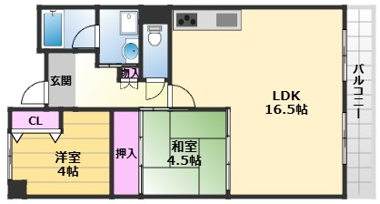 【間取り】 | プリムローズ岸和田