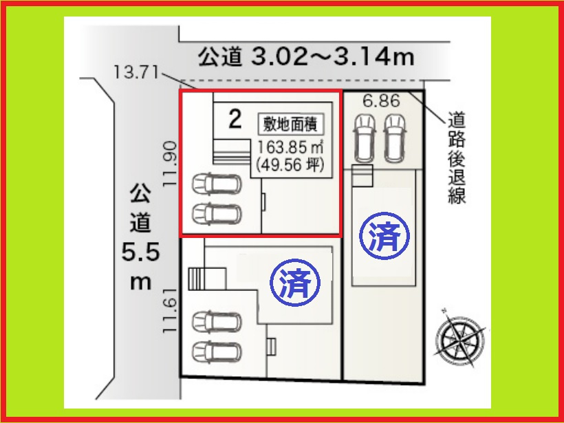 津島市喜楽町の新築一戸建の区画図|◇２号棟◇