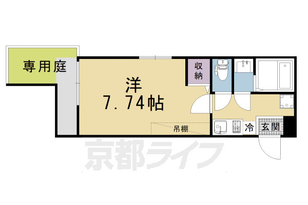 グラン京都西陣の間取り|1階は庭付きの部屋も有ります