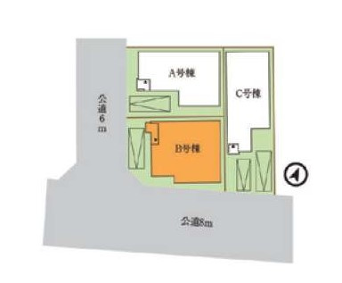 【区画図】クレール吉野町Ⅲ　B号棟