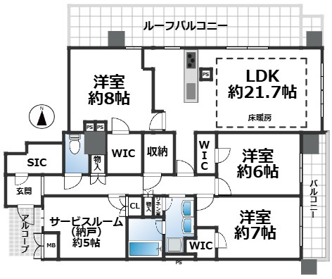 プラウド京都白川通の間取り