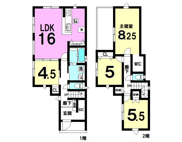 中央区萩丘２期　全1棟の間取り|4LDK
