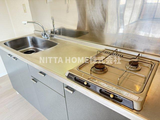 ヴェルファーレのキッチン|2口ガスコンロ完備◆