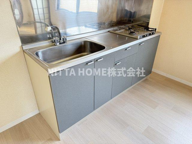 ヴェルファーレのキッチン|ガスコンロ付きのキッチン◎