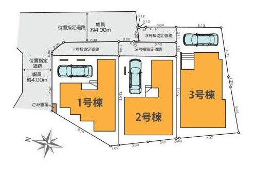 練馬区石神井町8丁目　21帖超リビング　ロフト×車庫付き戸建の区画図