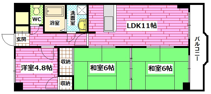 日宝ポニクレール府中の間取り
