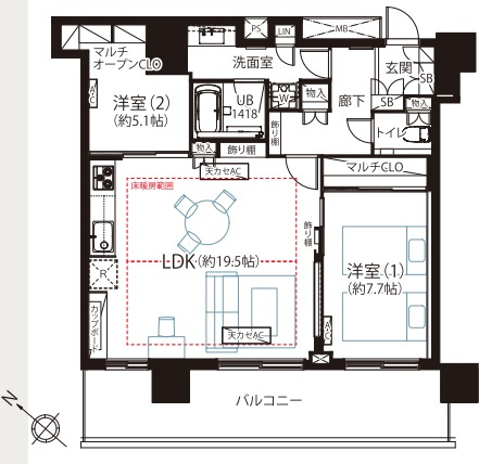 クロスエアタワーの間取り
