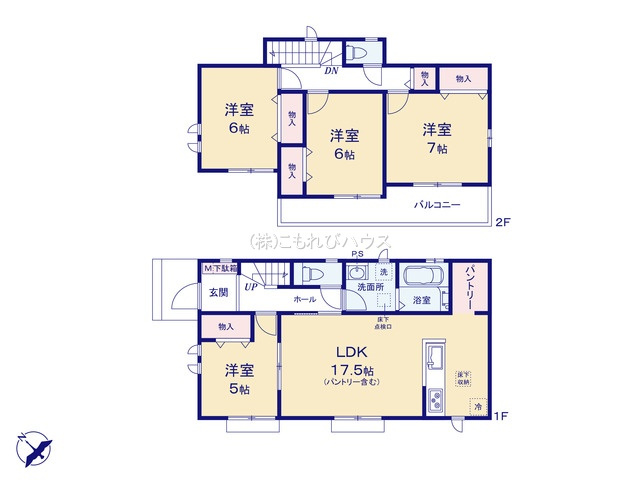 上尾市西宮下4丁目　新築一戸建て　Aの間取り|上尾市西宮下4丁目　新築一戸建て　A、4LDK、土地面積175.10m2、建物面積99.78m2