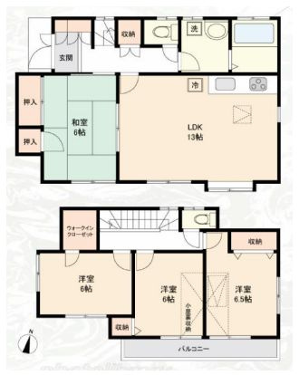 【間取り】 | 西東京市北町３丁目　中古戸建て | 4LDK・土地面積123.13ｍ2・建物面積92.32ｍ2