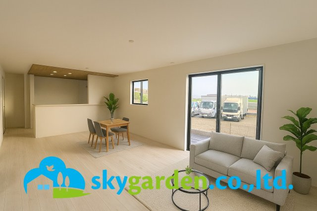 平塚市大島　新築戸建　全4棟3号棟の居間・リビング