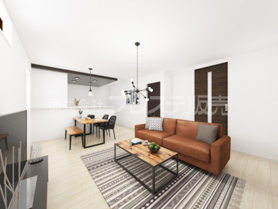 【居間・リビング】 | 大和郡山市新木町の新築一戸建 全５区画 | ４号地リビング完成イメージ／※モデルハウスあり