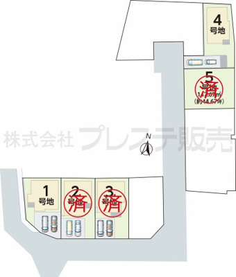【区画図】 | 大和郡山市新木町の新築一戸建 全５区画 | 全体区画図