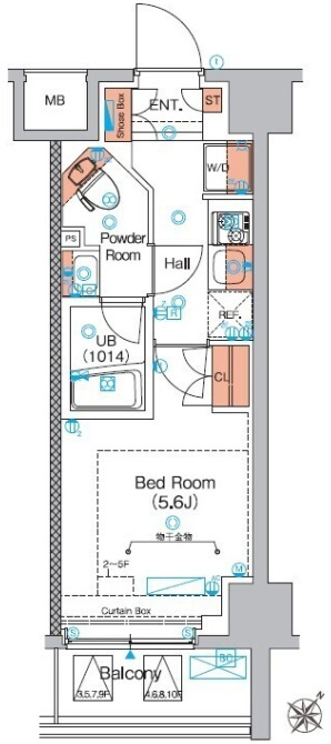 エストゥルース横浜蒔田の間取り