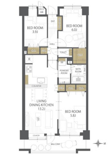 【間取り】コスモ保土ヶ谷グリーンプラザ 