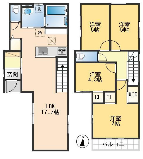豊中市服部寿町　第1期　新築一戸建の間取り