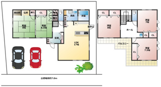 【間取り】 | 揖斐川町清水築８年中古住宅5LDK！木のぬくもりを感じるお家です♪2間続きの和室！2階に洗面あり！ | 揖斐川町清水築８年中古住宅5LDK！木のぬくもりを感じるお家です♪2間続きの和室！2階に洗面あり！