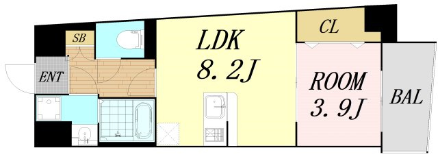 レシオス大阪城SOUTH　仲介手数料無料の間取り