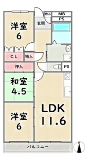 【間取り】 | ガーデンハイム梅津