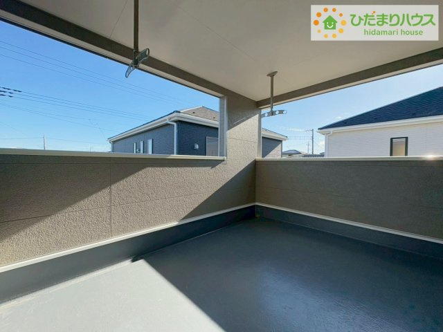 北茨城市大津町北町第12　新築戸建　1号棟のバルコニー|広々としたバルコニー。お洗濯物もぜーんぶ干せちゃいます！！