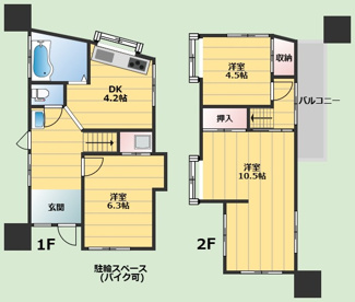 【間取り】 | 豊中市柴原町5丁目貸家B