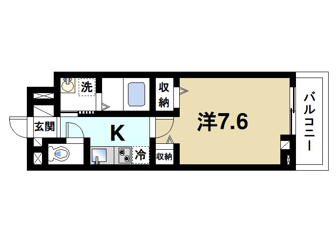 アルバーダの間取り|１Kの間取りです