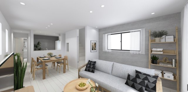 中野区丸山1丁目 全3棟 3号棟の完成予想図|3号棟　リビング
完成予想図　イラストは図面を基に起こしたもので実際のものとは多少異なる場合がございます
