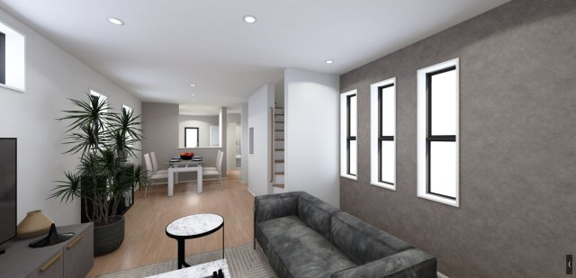 中野区丸山1丁目 全3棟 3号棟の完成予想図|3号棟　リビング
完成予想図　イラストは図面を基に起こしたもので実際のものとは多少異なる場合がございます
