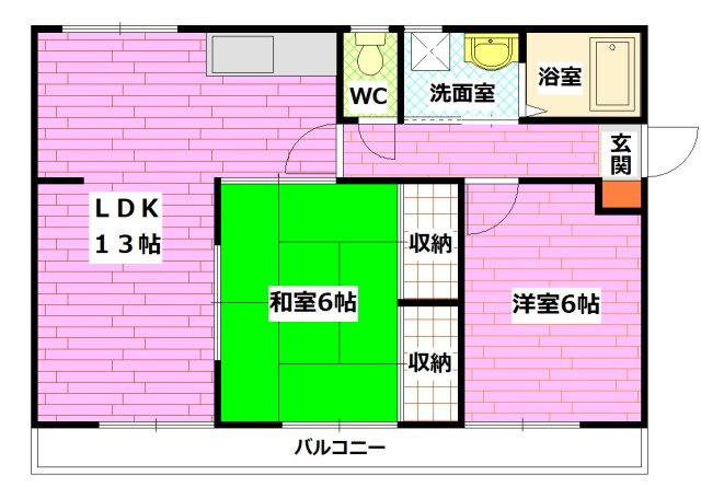 安芸郡海田町南幸町の賃貸マンションの間取り