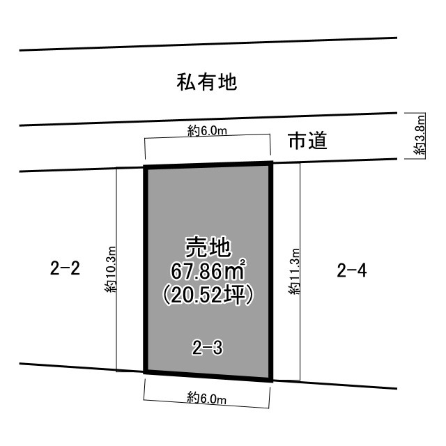日之出町2丁目売地の区画図