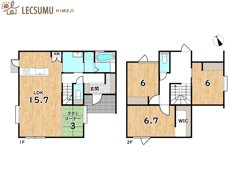 姫路市北原／新築戸建の間取り