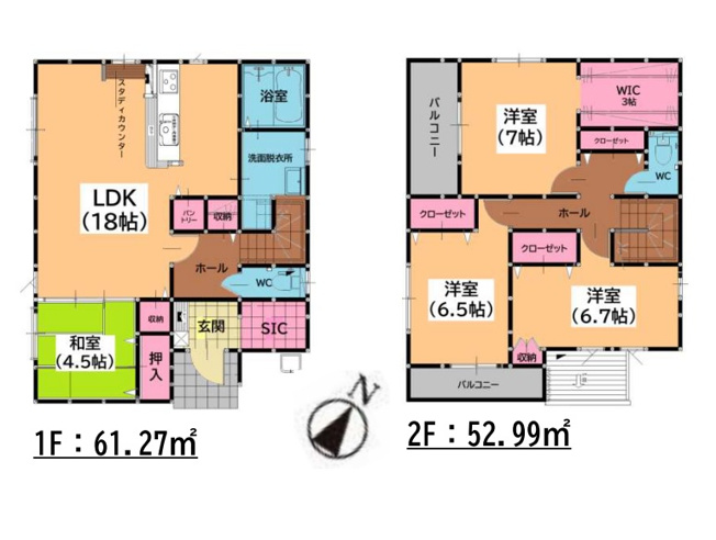 【間取り】 | 福岡市南区鶴田4丁目4期　1号棟（全3棟）【仲介手数料無料・0円】 | 平日、土日祝日もお好きな日時にご見学可能です。お気軽にお問合せ下さい。
