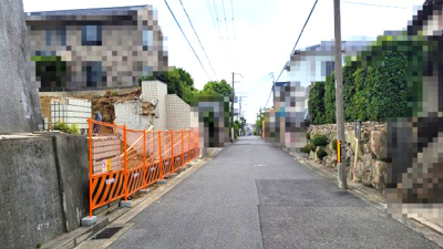 【前面道路含む現地写真】 | 夙川・松ケ丘町土地 | 道路幅員約6ｍ