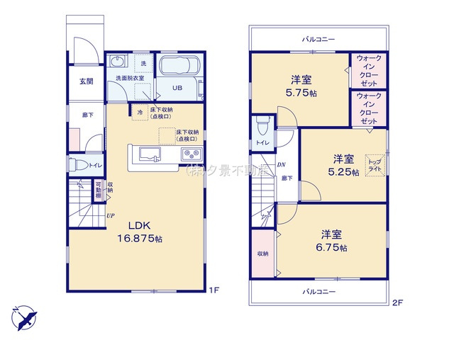 【間取り】 | 《仲介手数料無料》岩槻区美幸町4-33(全1戸)新築一戸建てリーブルガーデン